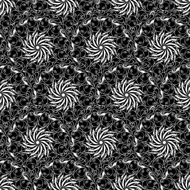 Dikişsiz yaratıcı çizilmiş desen stilize çiçek.