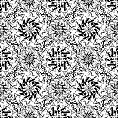 Dikişsiz yaratıcı çizilmiş desen stilize çiçek.