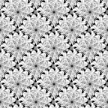 Dikişsiz yaratıcı çizilmiş desen stilize çiçek.