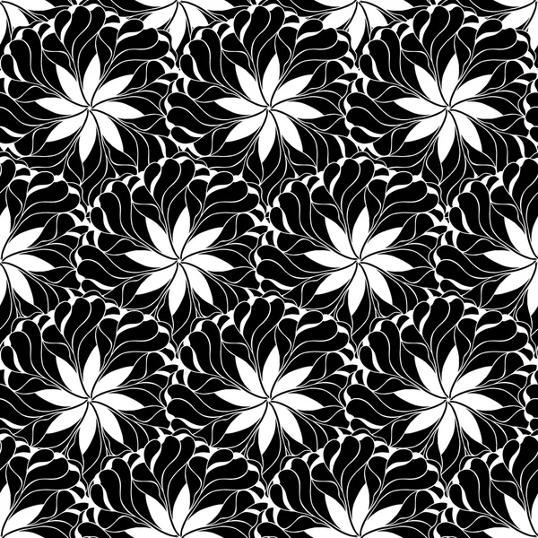 Naadloze creatieve handgetekende patroon van gestileerde bloemen. — Stockvector