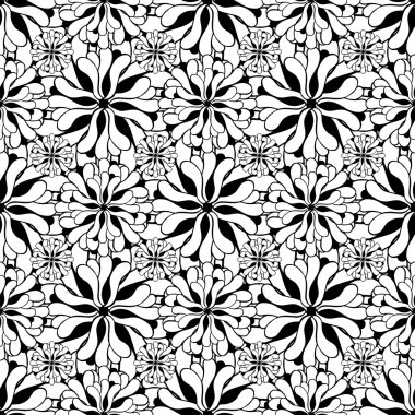 Dikişsiz yaratıcı çizilmiş desen stilize çiçek.