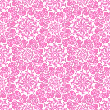 Dikişsiz yaratıcı çizilmiş desen stilize çiçek.