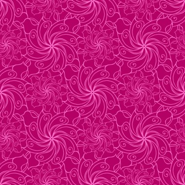 Dikişsiz yaratıcı çizilmiş desen stilize çiçek.