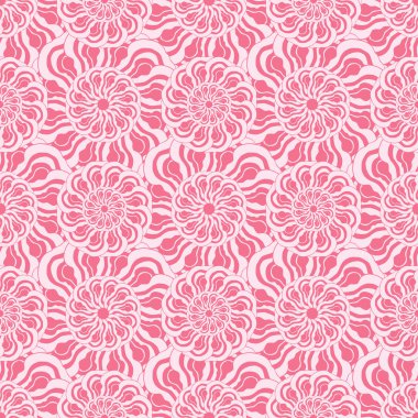 Dikişsiz yaratıcı çizilmiş desen stilize çiçek.