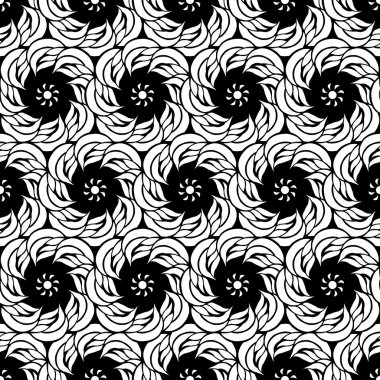 Dikişsiz yaratıcı çizilmiş desen stilize çiçek.