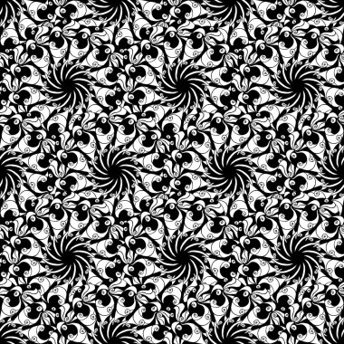 Dikişsiz yaratıcı çizilmiş desen stilize çiçek.