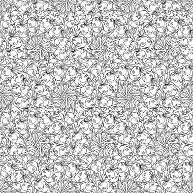 Dikişsiz yaratıcı çizilmiş desen stilize çiçek.