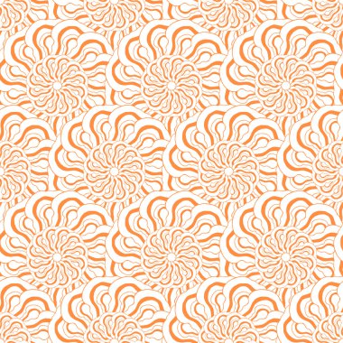 Dikişsiz yaratıcı çizilmiş desen stilize çiçek.