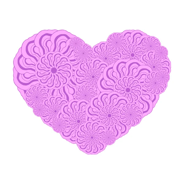Obraz serca stylizowane kwiaty. — Wektor stockowy