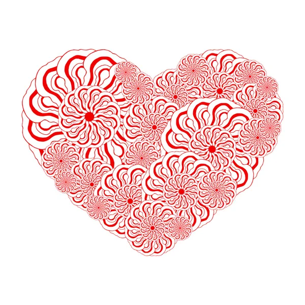 Picture of the heart of stylized flowers. — Stock Vector