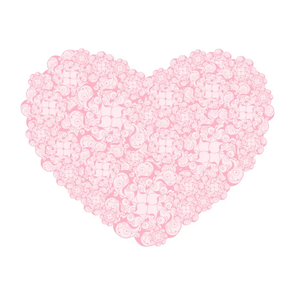 Obraz serca stylizowane kwiaty. — Wektor stockowy