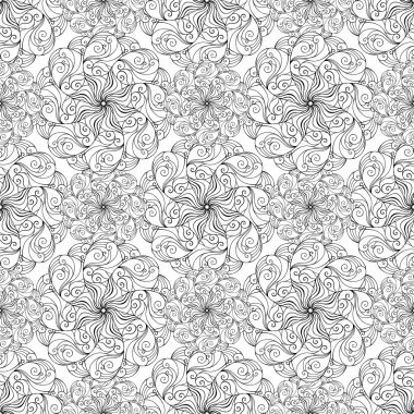 Dikişsiz yaratıcı çizilmiş desen stilize çiçek.