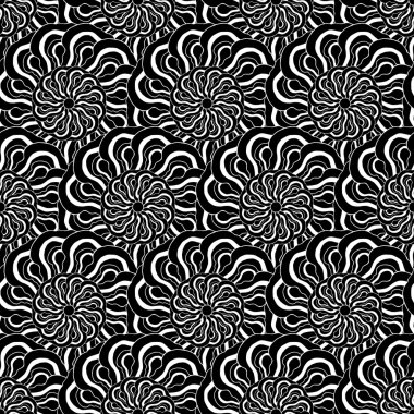 Dikişsiz yaratıcı çizilmiş desen stilize çiçek.