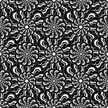 Dikişsiz yaratıcı çizilmiş desen stilize çiçek.