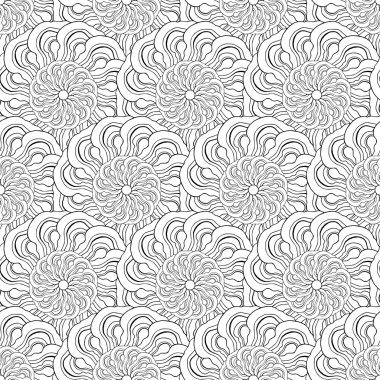 Dikişsiz yaratıcı çizilmiş desen stilize çiçek.