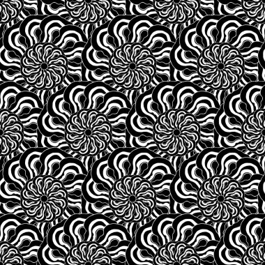 Dikişsiz yaratıcı çizilmiş desen stilize çiçek.