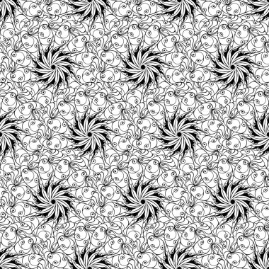 Dikişsiz yaratıcı çizilmiş desen stilize çiçek.