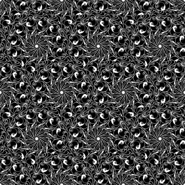 Dikişsiz yaratıcı çizilmiş desen stilize çiçek.