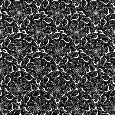 Dikişsiz yaratıcı çizilmiş desen stilize çiçek.