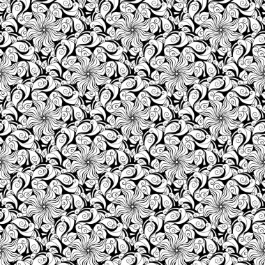 Dikişsiz yaratıcı çizilmiş desen stilize çiçek.