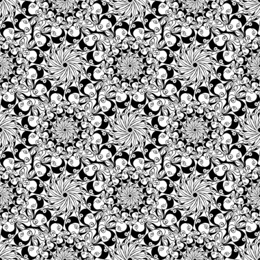 Dikişsiz yaratıcı çizilmiş desen stilize çiçek.