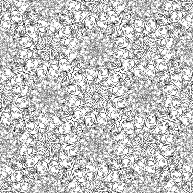 Dikişsiz yaratıcı çizilmiş desen stilize çiçek.