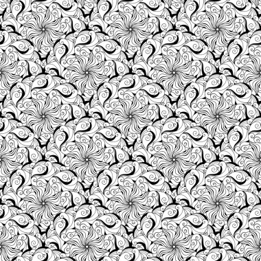 Dikişsiz yaratıcı çizilmiş desen stilize çiçek.