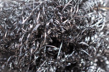 Çelik yün çekirdeğinin makro görüntüsü