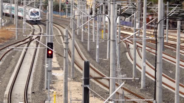 Ankara Turkey September 2020 Passenger Train Passes Bridge Electric Train — Vídeos de Stock