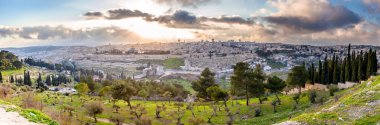 Kışın Kudüs panoramik görünüm