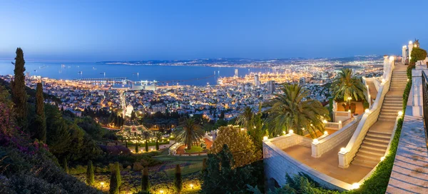 Fantastic panoramic view of Mediterranean coast in the evening. Stock Image