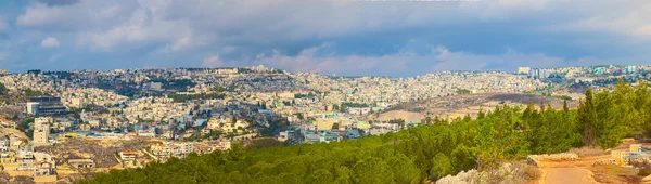 Panoramic view of Nazareth from Jumping mountain. Israel. Stock Photo