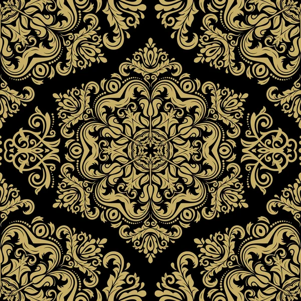 ダマスク織のシームレスな黄金パターン — ストック写真