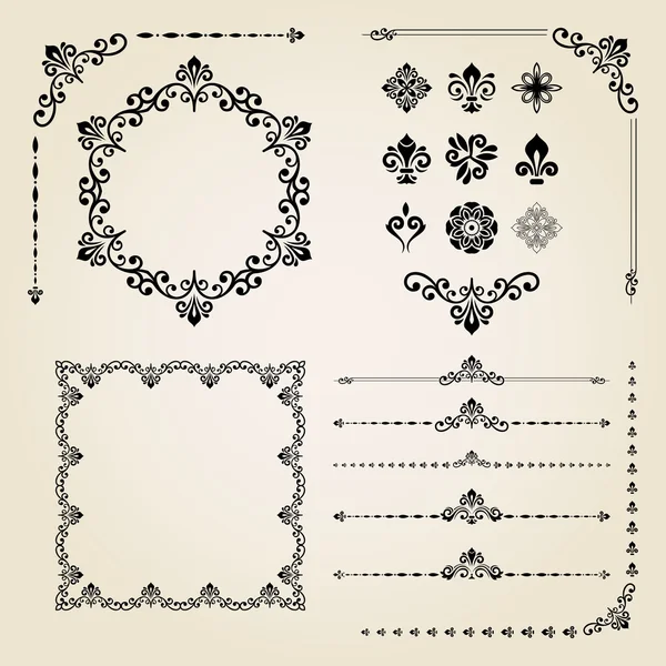 Vintage Set of Elements — Stock Vector