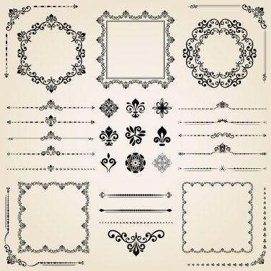 Vintage öğeleri kümesi