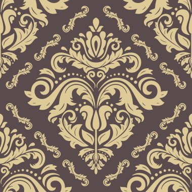 Dikişsiz vektör damask deseni