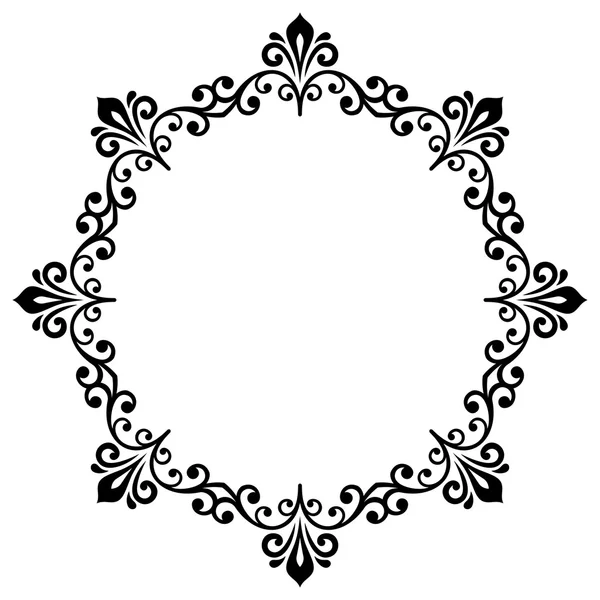 Bloemen Moderne Vector Ronde Frame — Stockvector