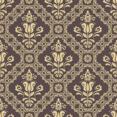 Dikişsiz vektör damask deseni