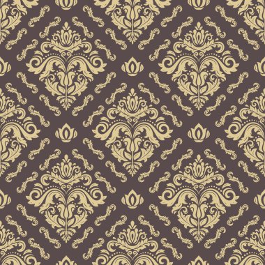 Dikişsiz vektör damask deseni