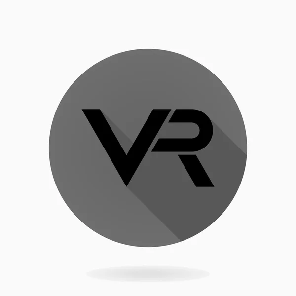 Fint vektor platt ikon med VR-logotyp — Stock vektor