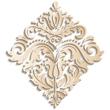 Oryantal vektör desen 3d elemanları ile