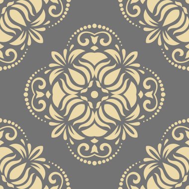 Arabesk ile Oryantal Damask Kusursuz Vektör Arkaplanı