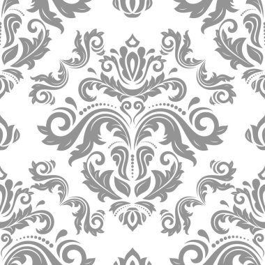 Arabesk ile Oryantal Damask Kusursuz Vektör Arkaplanı