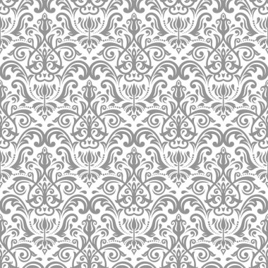 Arabesk ile Oryantal Damask Kusursuz Vektör Arkaplanı