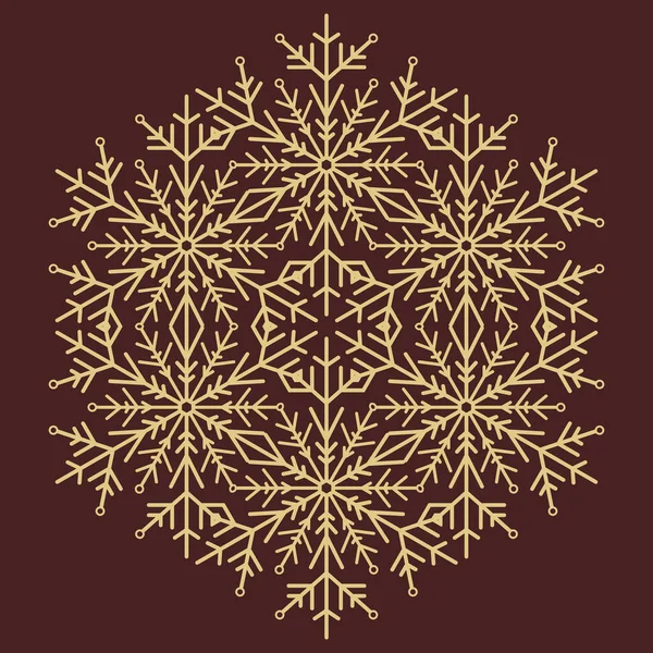 Круглый вектор снежинки с абстрактным зимним орнаментом — стоковый вектор