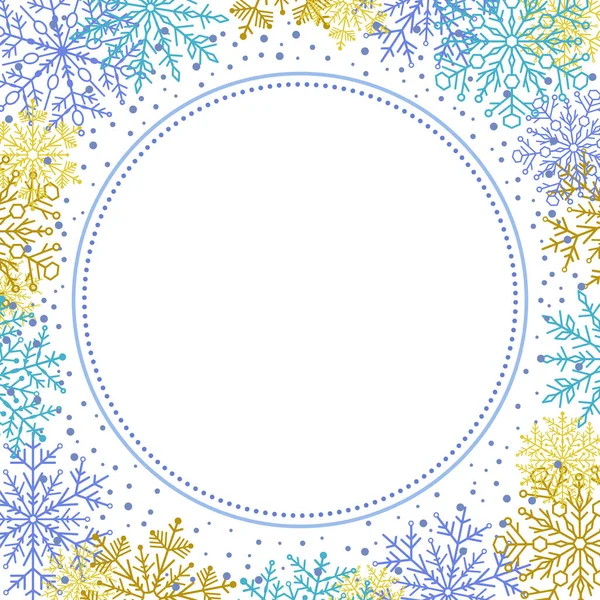 Winter Vector Round Pattern With Fine Snowflakes — Stock Vector