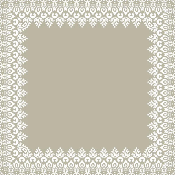 Quadro vetorial quadrado abstrato floral com arabescos —  Vetores de Stock