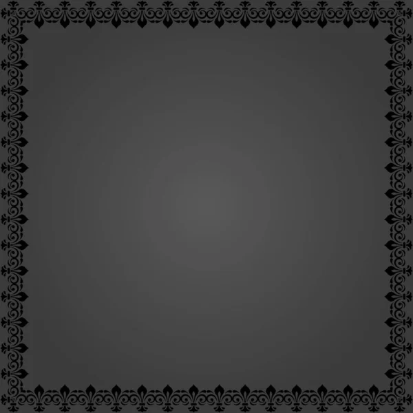 Cadre vectoriel carré abstrait floral avec arabesques — Image vectorielle