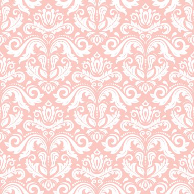 Arabesk ile Oryantal Damask Kusursuz Vektör Arkaplanı