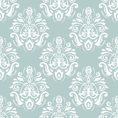 Arabesk ile Oryantal Damask Kusursuz Vektör Arkaplanı